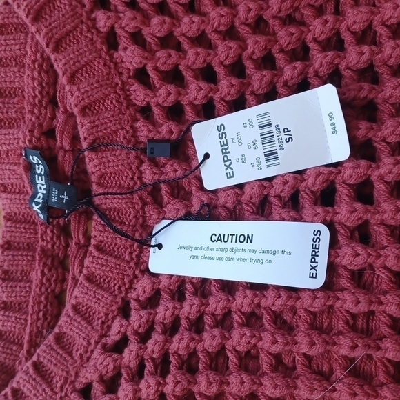 nwt Express rust colored fall sweater.Size small. Beautiful waffleknit  style. - Picture 7 of 10